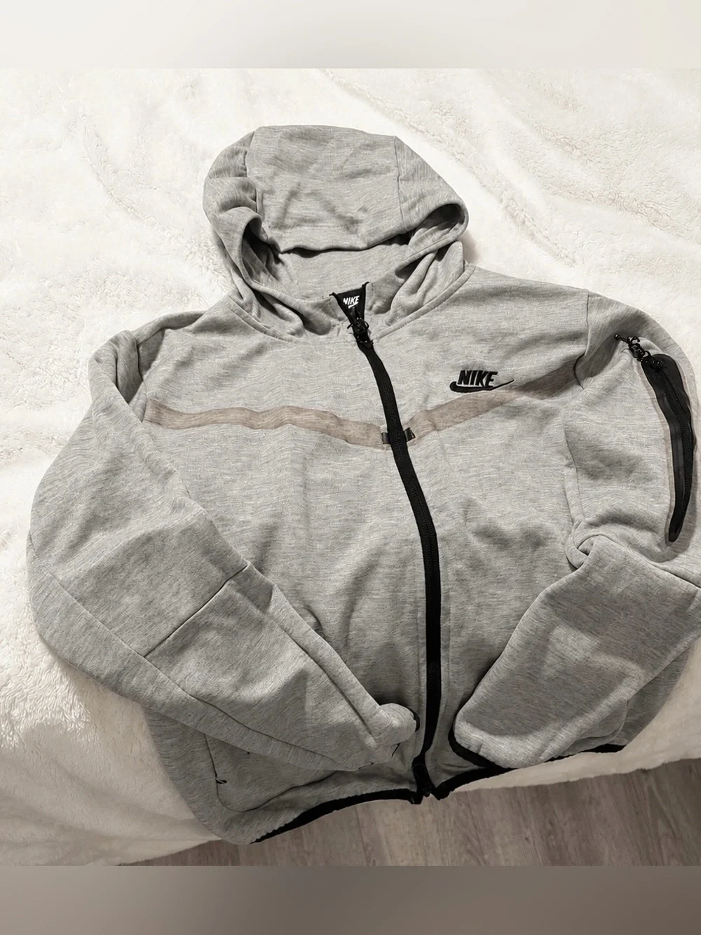 Nike Tech Full Zip Hoodie & Jogger Set Grey Kids Large (L)